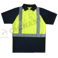 EN ISO 20471 camisa POLO reflexiva de segurança com colar de cor cinza